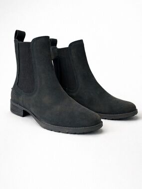 UGG Hillhurst II Chelsea Boots Women 7 Distressed Suede Black Brown